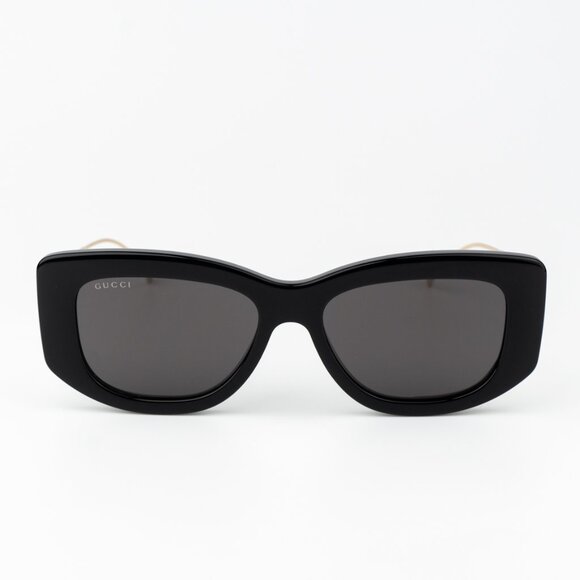 Gucci Women Sunglasses Black Gold Grey Butterfly GG1566S 001 BRAND NEW - Picture 1 of 11